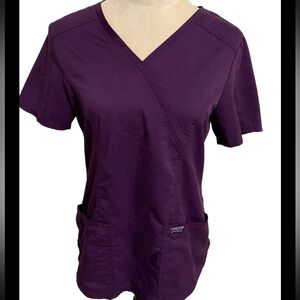 Cherokee Scrub Top Purple V Neck Size Small P